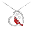 Cardinal Heart Pendant Necklace With Adjustable Chain For Vibrant Colors
