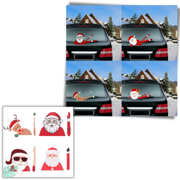 Santa Windscreen Wiper Sticker for Christmas Decor Waterproof Easy Apply