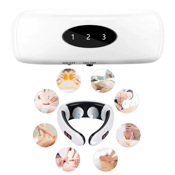 Infrared Heating Neck Massager With Circular Traction For Pain Relief