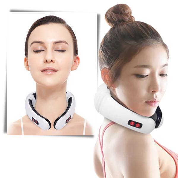 Infrared Heating Neck Massager With Circular Traction For Pain Relief