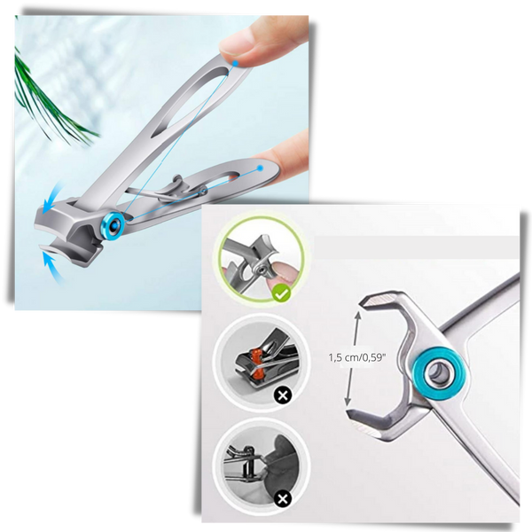 Heavy Duty Nail Clippers For Thick Nails With Wide Jaw Stainless Steel