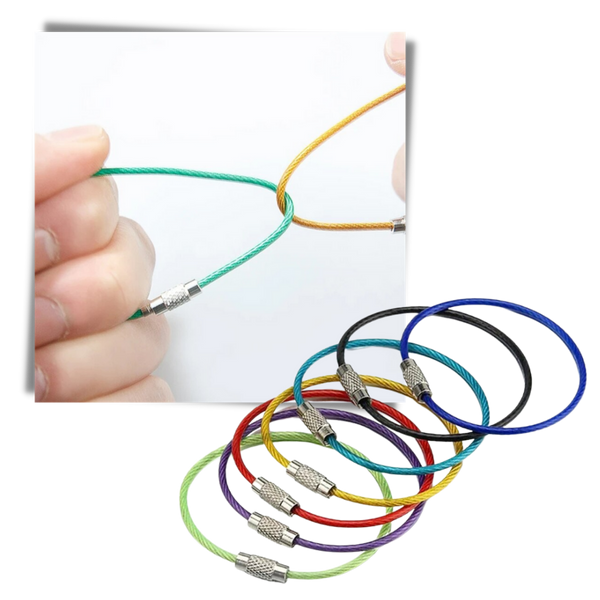 Flexible Wire Keychains Set For Easy Organization And Color Coding