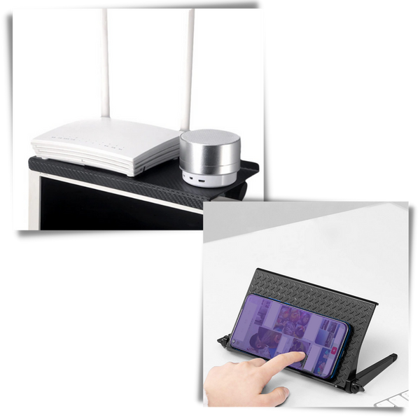 All in One Screen Shelf Desk for Space Saving and Organization