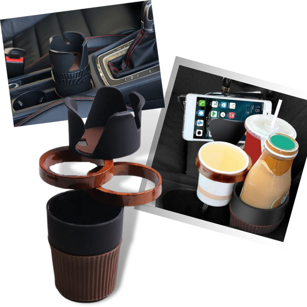 Car Cup Holder Organizer Adapter With 360 Degree Rotation And Non Slip Base