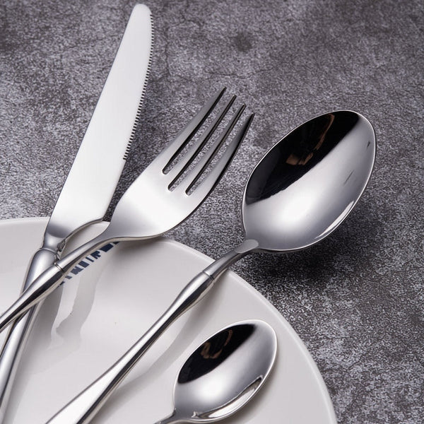 Design Curve Silver Steel Flatware Set