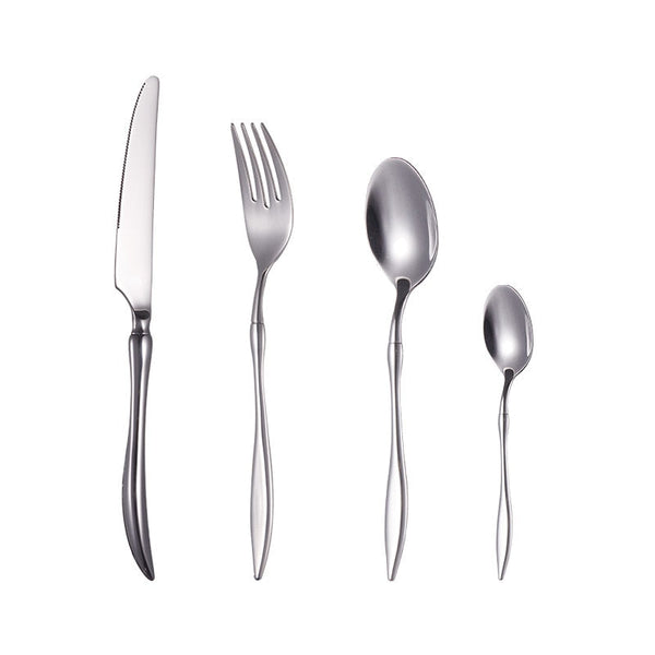 Design Curve Silver Steel Flatware Set