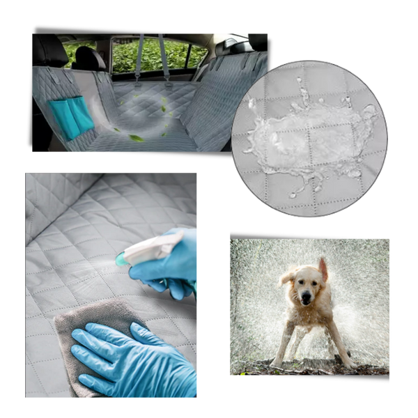 See Through Mesh Window Dog Car Seat Cover With Waterproof Anti Slip Layer