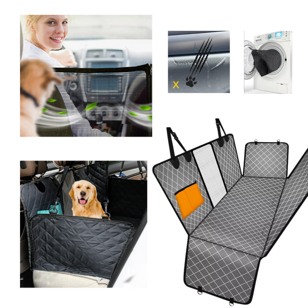 See Through Mesh Window Dog Car Seat Cover With Waterproof Anti Slip Layer