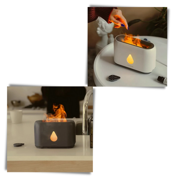 Quiet Humidifier With Flame Effect And Essential Oils Diffuser