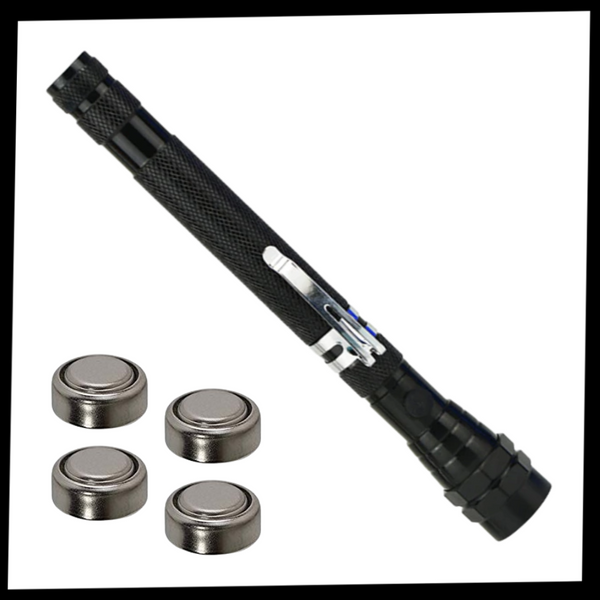 Extendable Magnetic LED Flashlight With Magnetic Pickup Tool