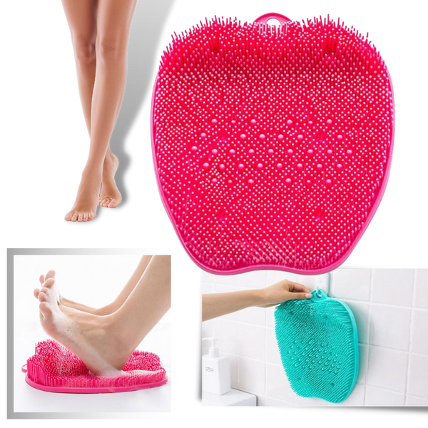 Three In One Shower Foot Massager Mat With Scrubber And Cleaner For Spa Feet