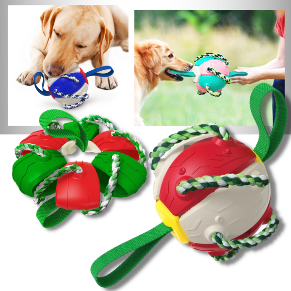 Durable Frisbee Ball Dog Toy With Cotton Rope For Anxiety Relief