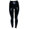 Contoured High-Waist Faux Leather Trousers For Slimming Silhouette