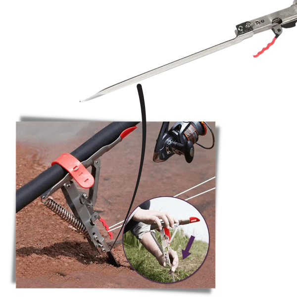 Spring-Loaded Fishing Rod Holder With Automatic Bite Alert