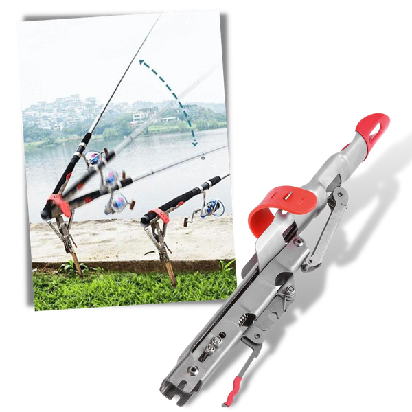 Spring-Loaded Fishing Rod Holder With Automatic Bite Alert