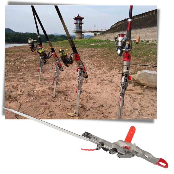 Spring-Loaded Fishing Rod Holder With Automatic Bite Alert