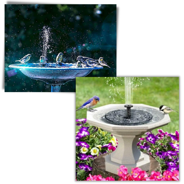 Sun Powered Floating Water Fountain With Interchangeable Nozzles Attract Birds