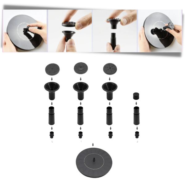 Sun Powered Floating Water Fountain With Interchangeable Nozzles Attract Birds