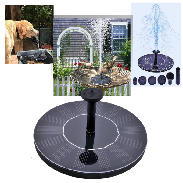 Sun Powered Floating Water Fountain With Interchangeable Nozzles Attract Birds