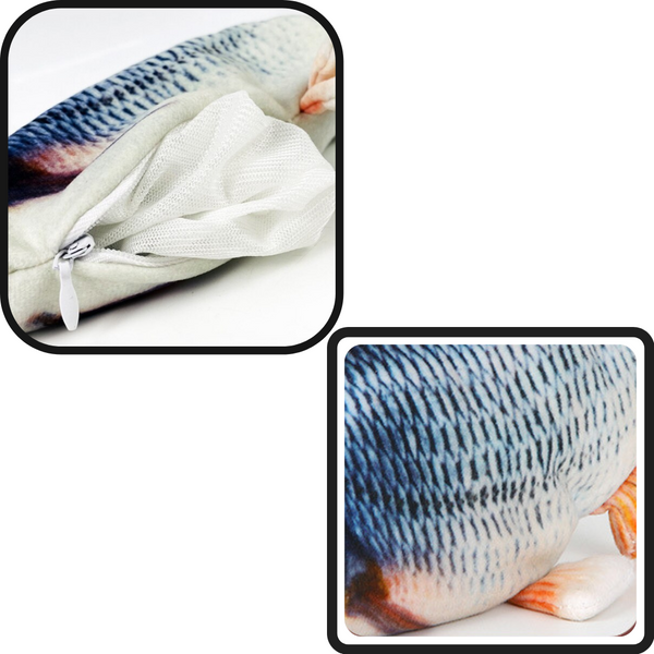 Rechargeable Flopping Fish Cat Toy With Built In Catnip For Active Play