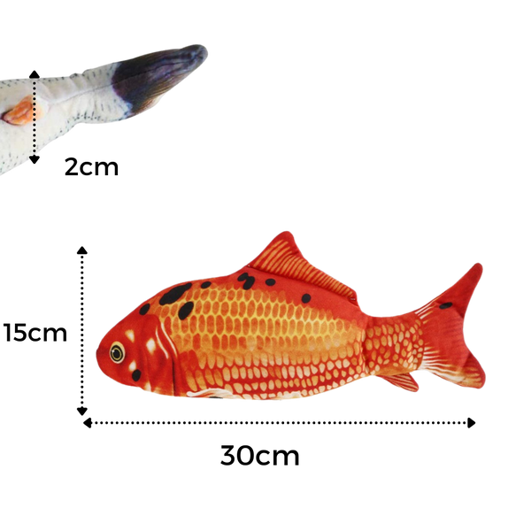 Rechargeable Flopping Fish Cat Toy With Built In Catnip For Active Play