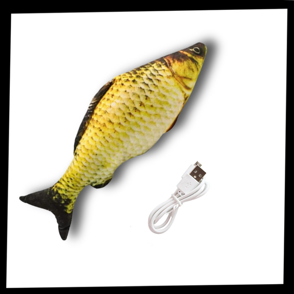 Rechargeable Flopping Fish Cat Toy With Built In Catnip For Active Play
