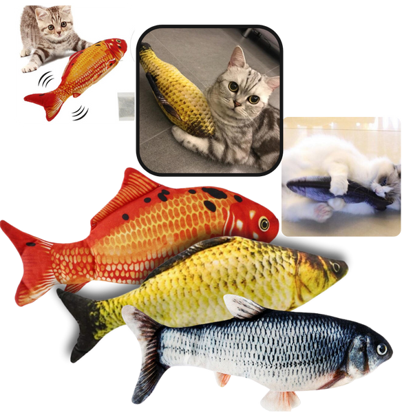 Rechargeable Flopping Fish Cat Toy With Built In Catnip For Active Play