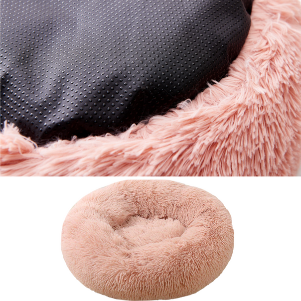 Premium Donut Shaped Plush Pet Bed With Soft Cushion Lumbar Support