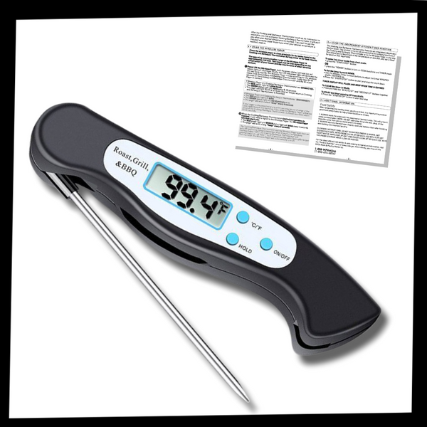 Foldable Instant Read Digital Food Thermometer For Perfect Doneness