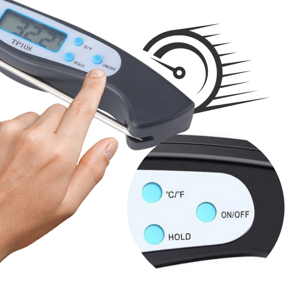 Foldable Instant Read Digital Food Thermometer For Perfect Doneness