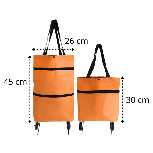Expandable Trolley Tote For Groceries, 30L, Waterproof And Durable