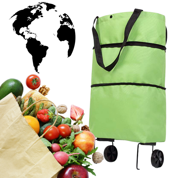 Expandable Trolley Tote For Groceries, 30L, Waterproof And Durable