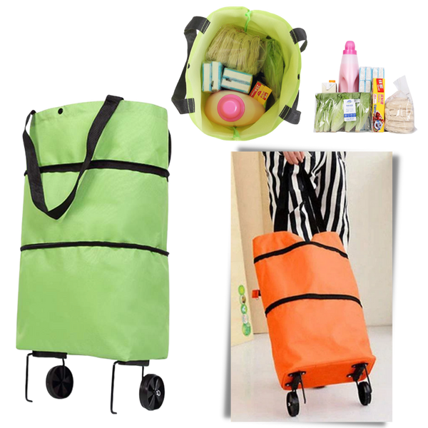 Expandable Trolley Tote For Groceries, 30L, Waterproof And Durable