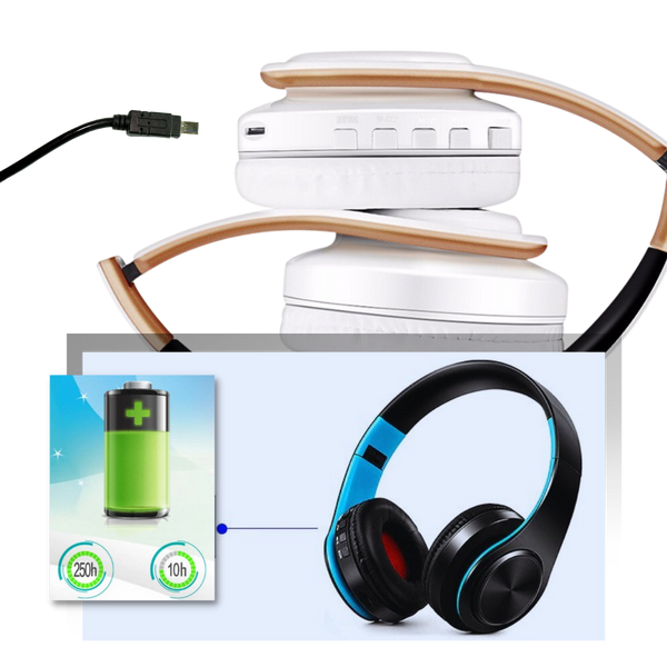 Foldable Bluetooth Headphones With Stereo Sound And Hands Free Calling