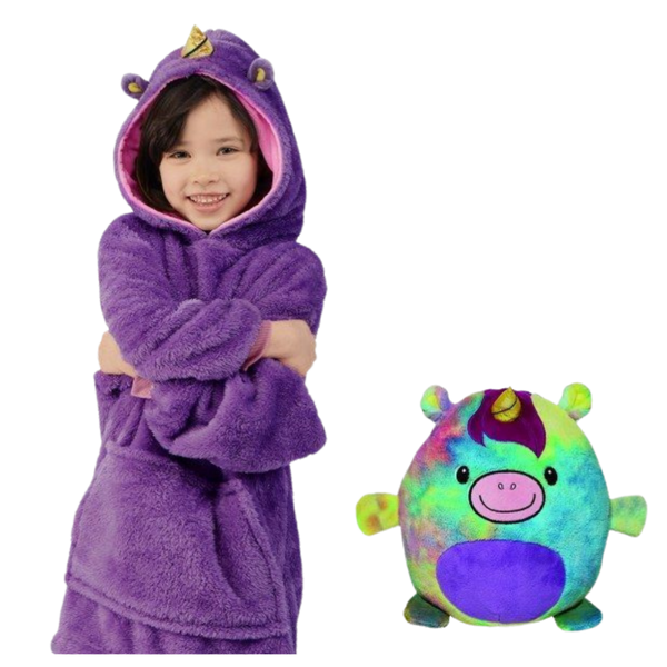 Convertible Plush Hoodie That Transforms Into Pillow For Warmth