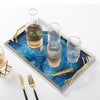 Blue Agate Serving Tray Natural Stone Home Decor Accent Piece