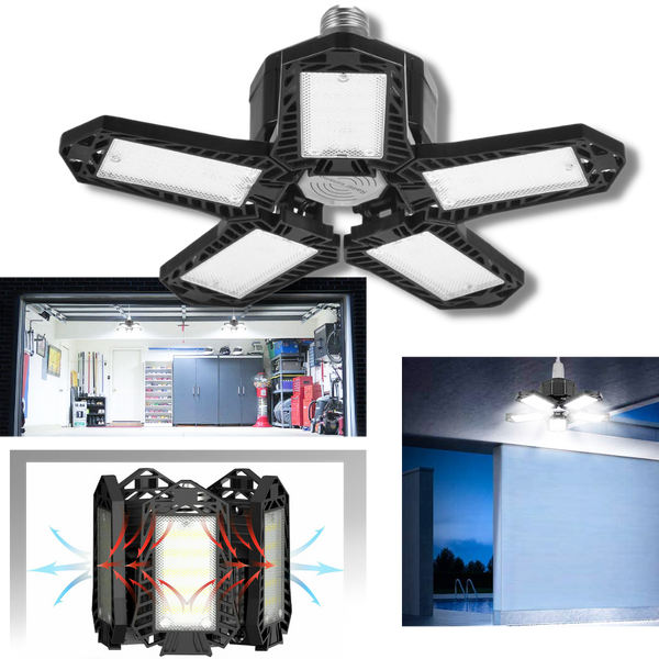 Five Foldable Panels Garage Light Delivers Bright Energy Efficient Illumination
