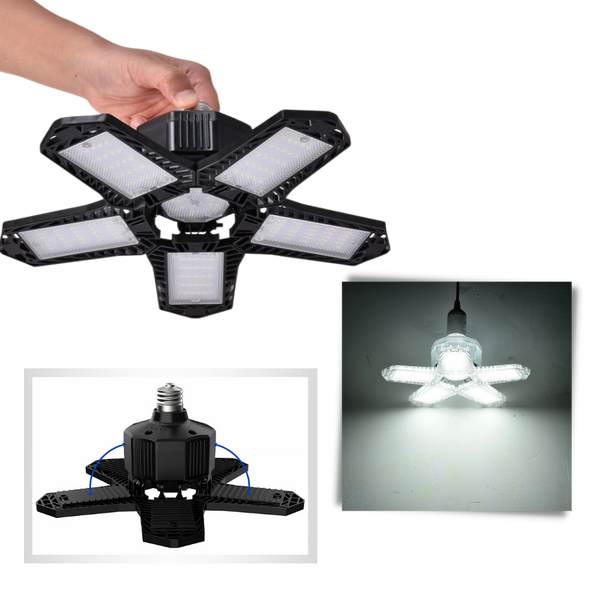Five Foldable Panels Garage Light Delivers Bright Energy Efficient Illumination