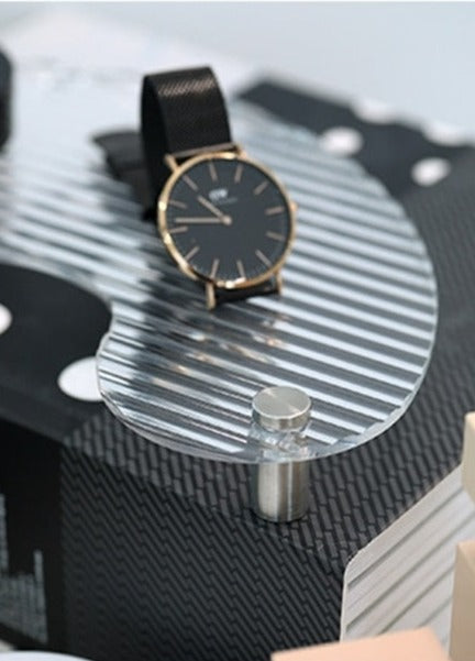 Ghost Ridged Acrylic Irregular Shape Tray