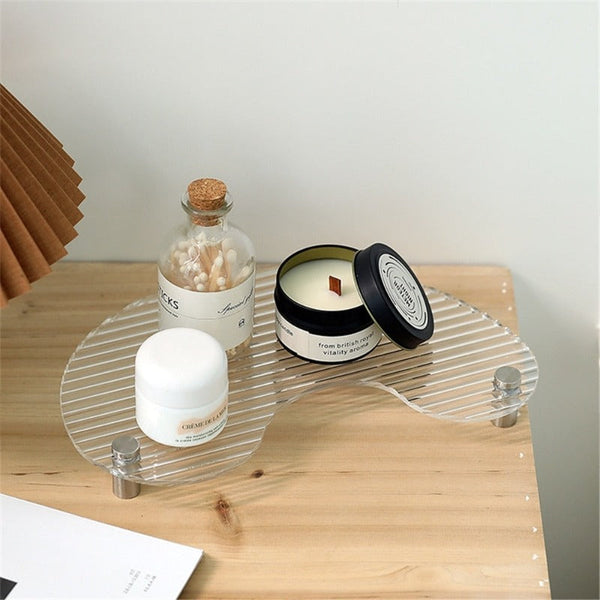 Ghost Ridged Acrylic Irregular Shape Tray