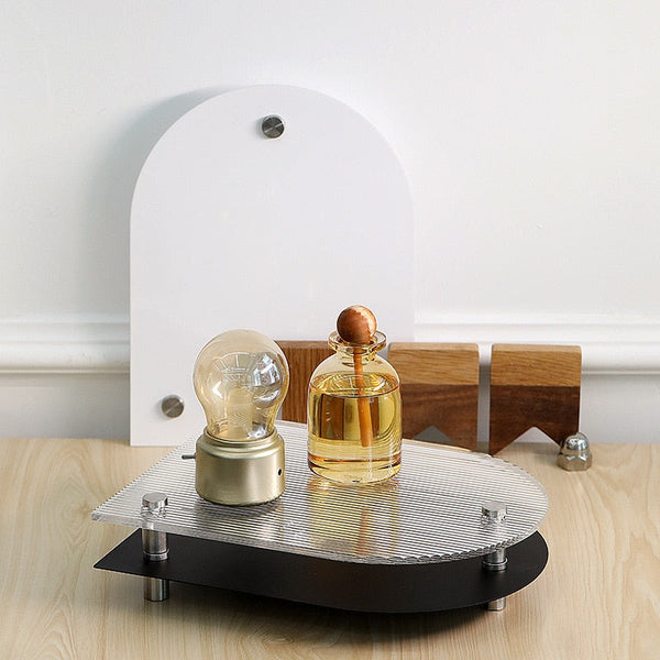 Ghost Ridged Acrylic Irregular Shape Tray