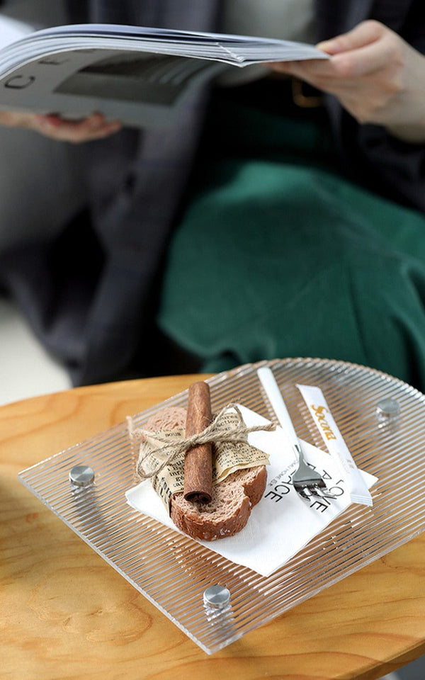 Ghost Ridged Acrylic Irregular Shape Tray