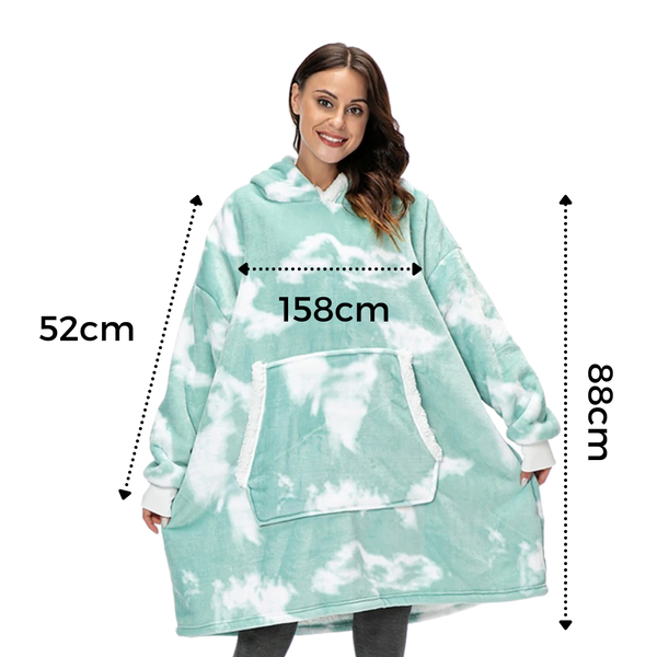 Oversized Blanket Hoodie With Plush Fleece Lining For All Day Warmth
