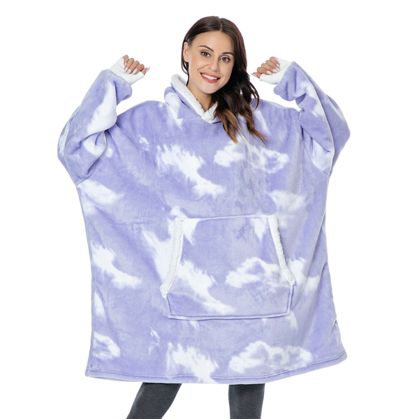 Oversized Blanket Hoodie With Plush Fleece Lining For All Day Warmth