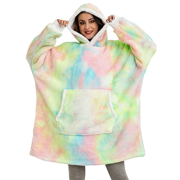 Oversized Blanket Hoodie With Plush Fleece Lining For All Day Warmth