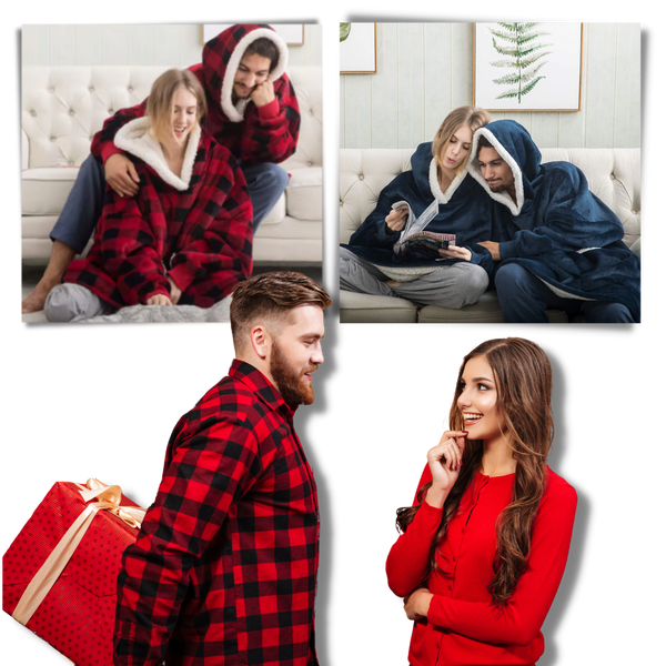 Oversized Blanket Hoodie With Plush Fleece Lining For All Day Warmth