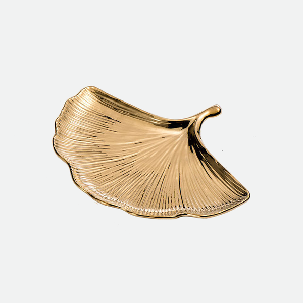 Gold Leaf Ceramic Catch All Tray