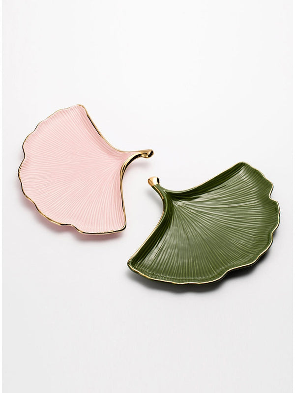 Gold Leaf Ceramic Catch All Tray