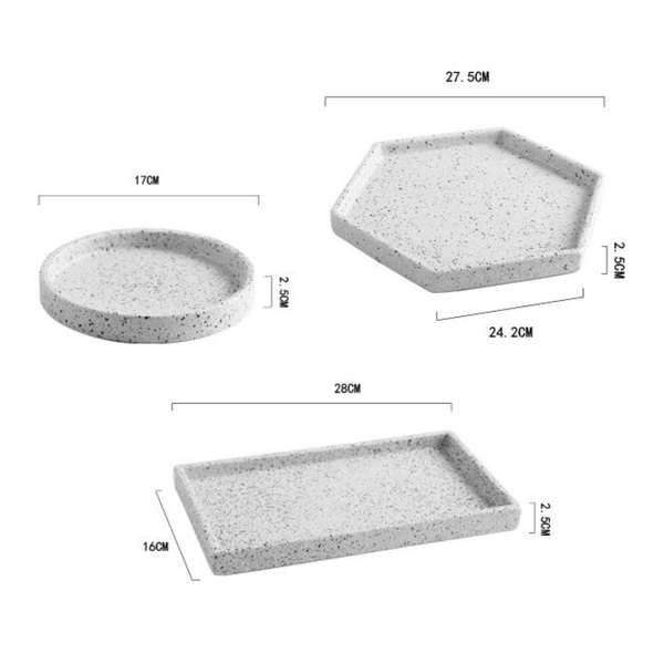 Granite Basic Shapes Decorative Trays