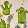 Green Cactus Glass Accent & Vase